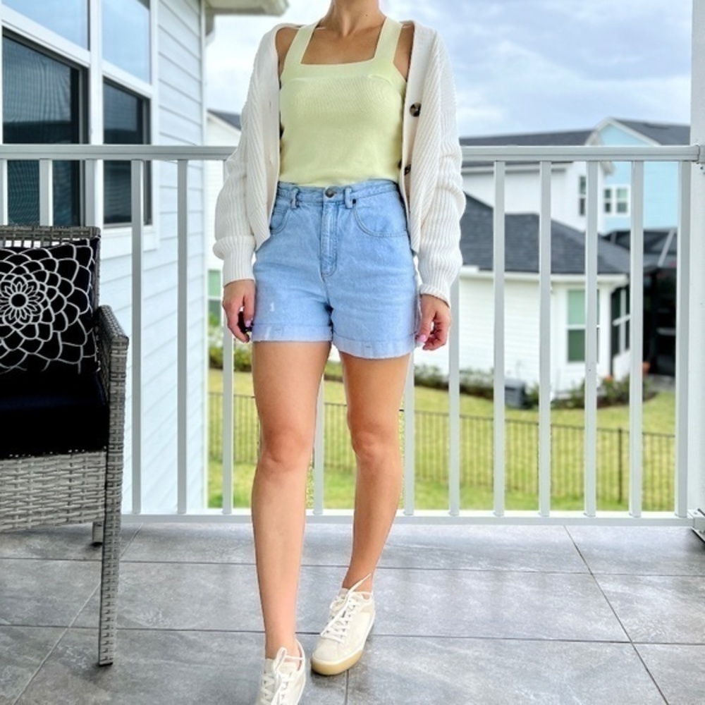 LOFT Square Neck Knit Tank Size Small Yellow